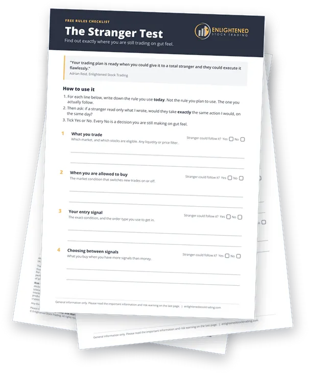 The three pages of the Stranger Test rules checklist